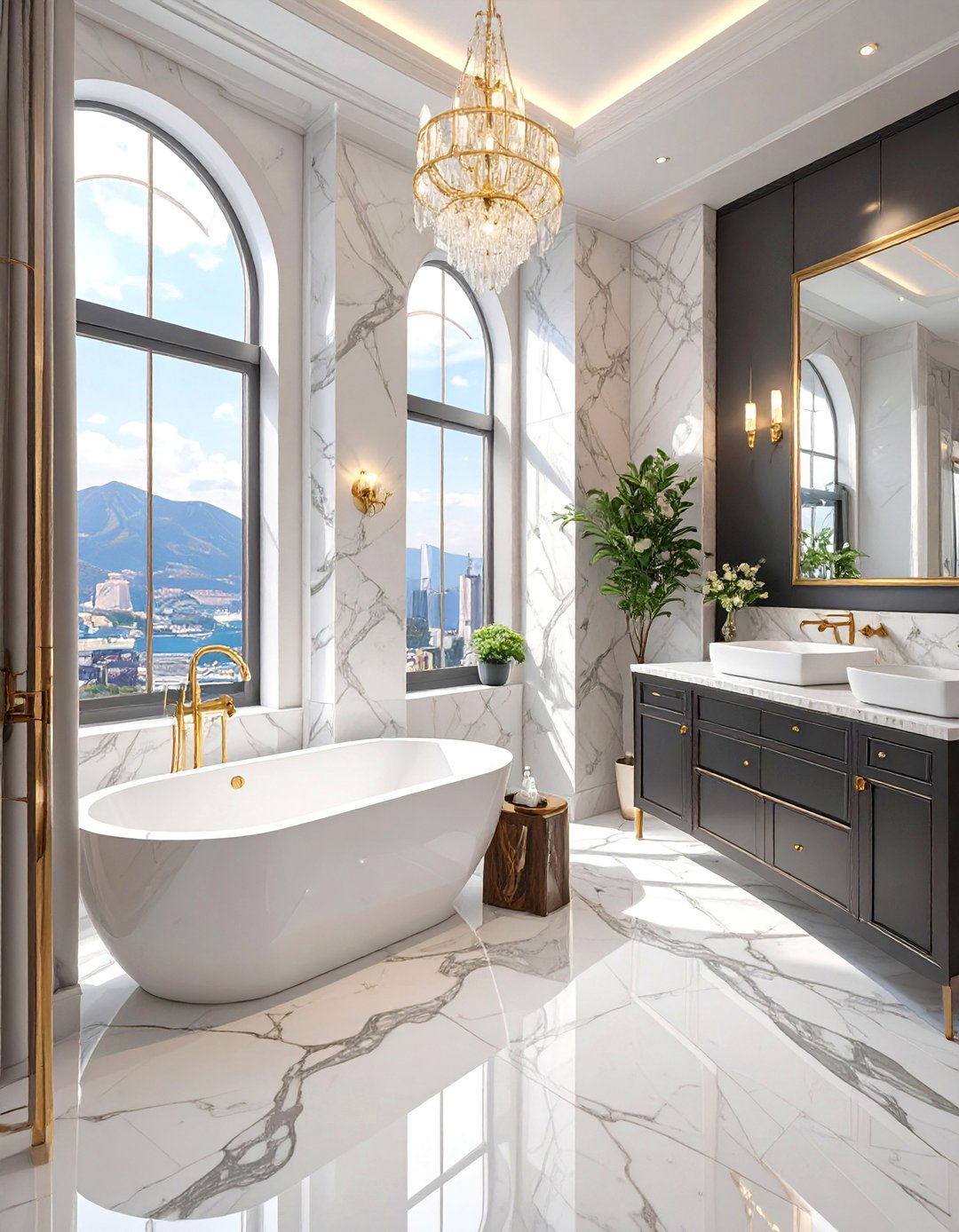 Marble Luxe Apartment Bathroom - 30 apartment bathroom ideas