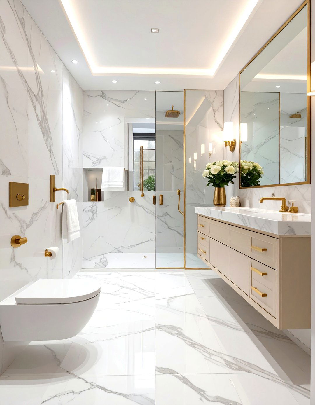 Marble Luxury Bathroom - 30 modern bathroom decor ideas