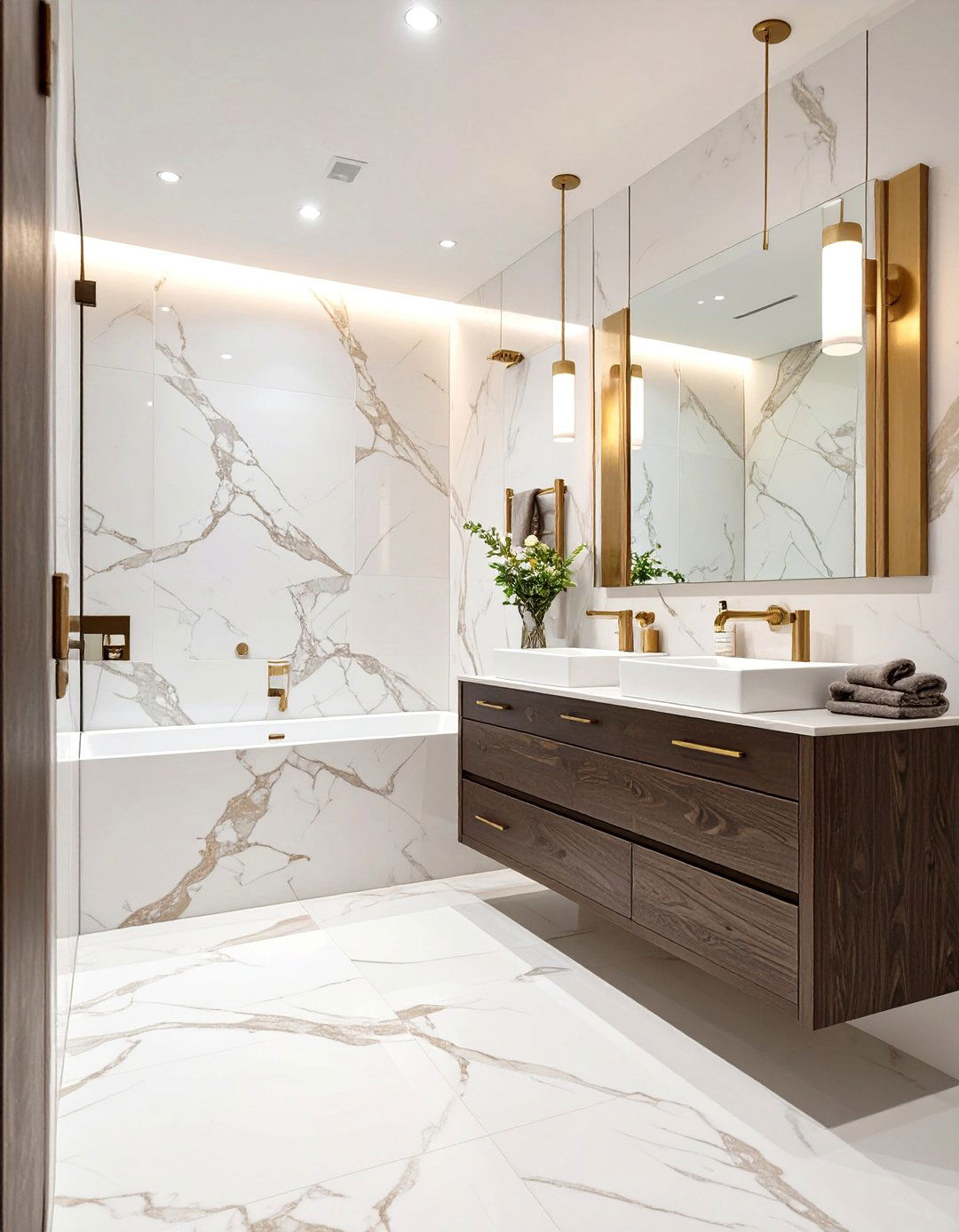 Marble Slab Bathroom Backsplash - 30 bathroom backsplash ideas