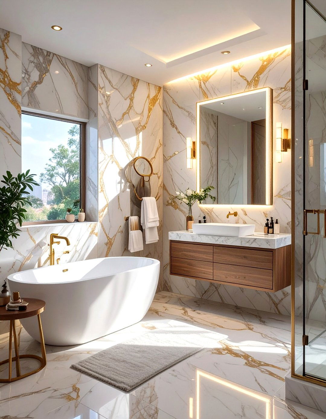 Marble Slab Half Bathroom - 30 modern half bathroom ideas