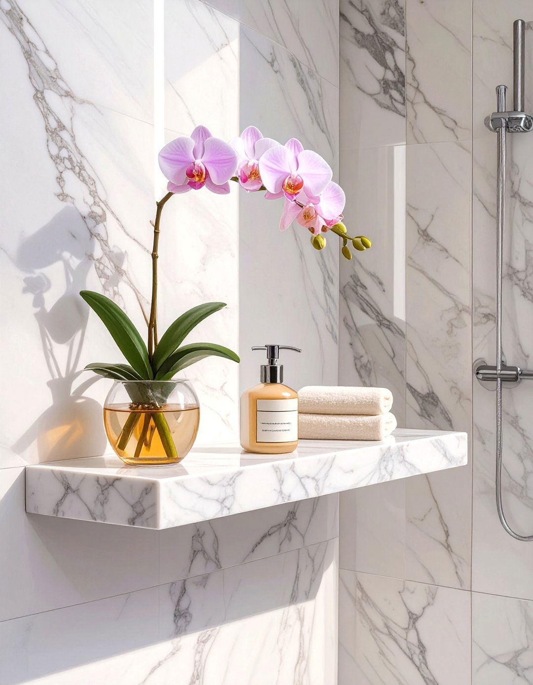 Marble Slab Shower Shelves - 30 shower shelf ideas