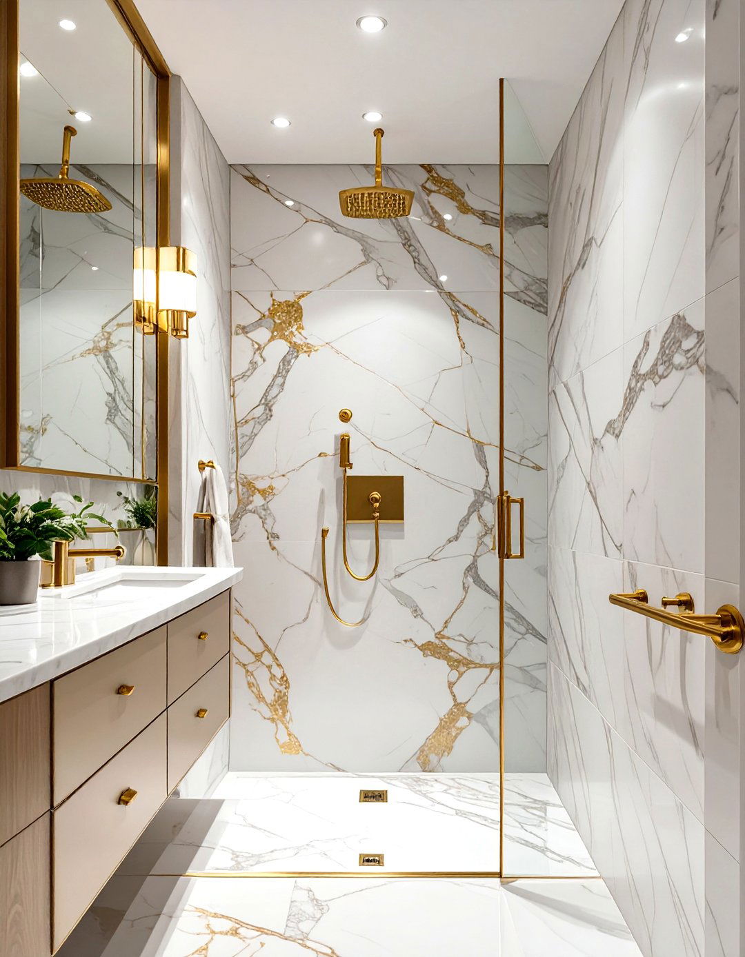 Marble Slab Shower Stall - 30 shower stall ideas