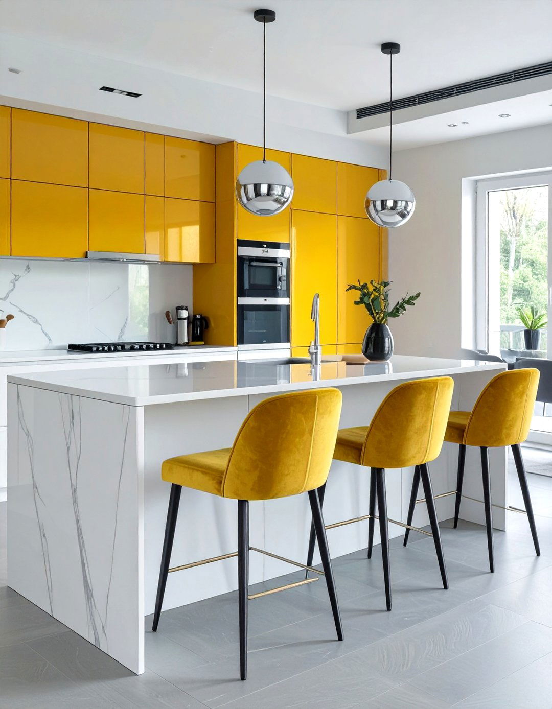 Marigold Yellow Kitchen Island Seating - 30 yellow kitchen ideas