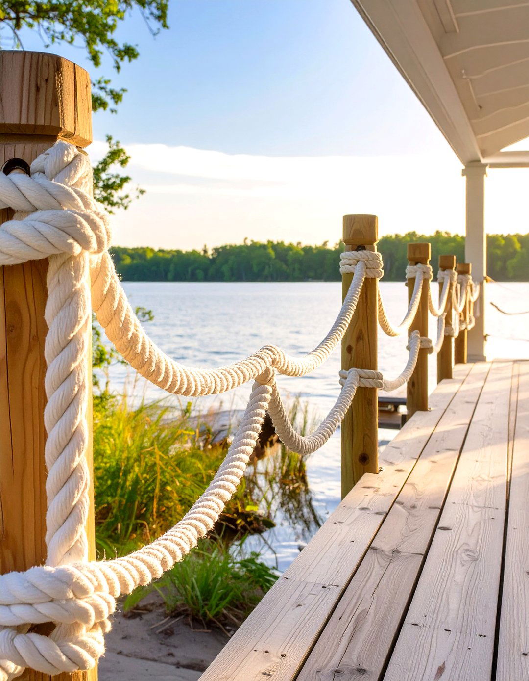 Marine Grade Rope Railing - 30 horizontal deck railing ideas