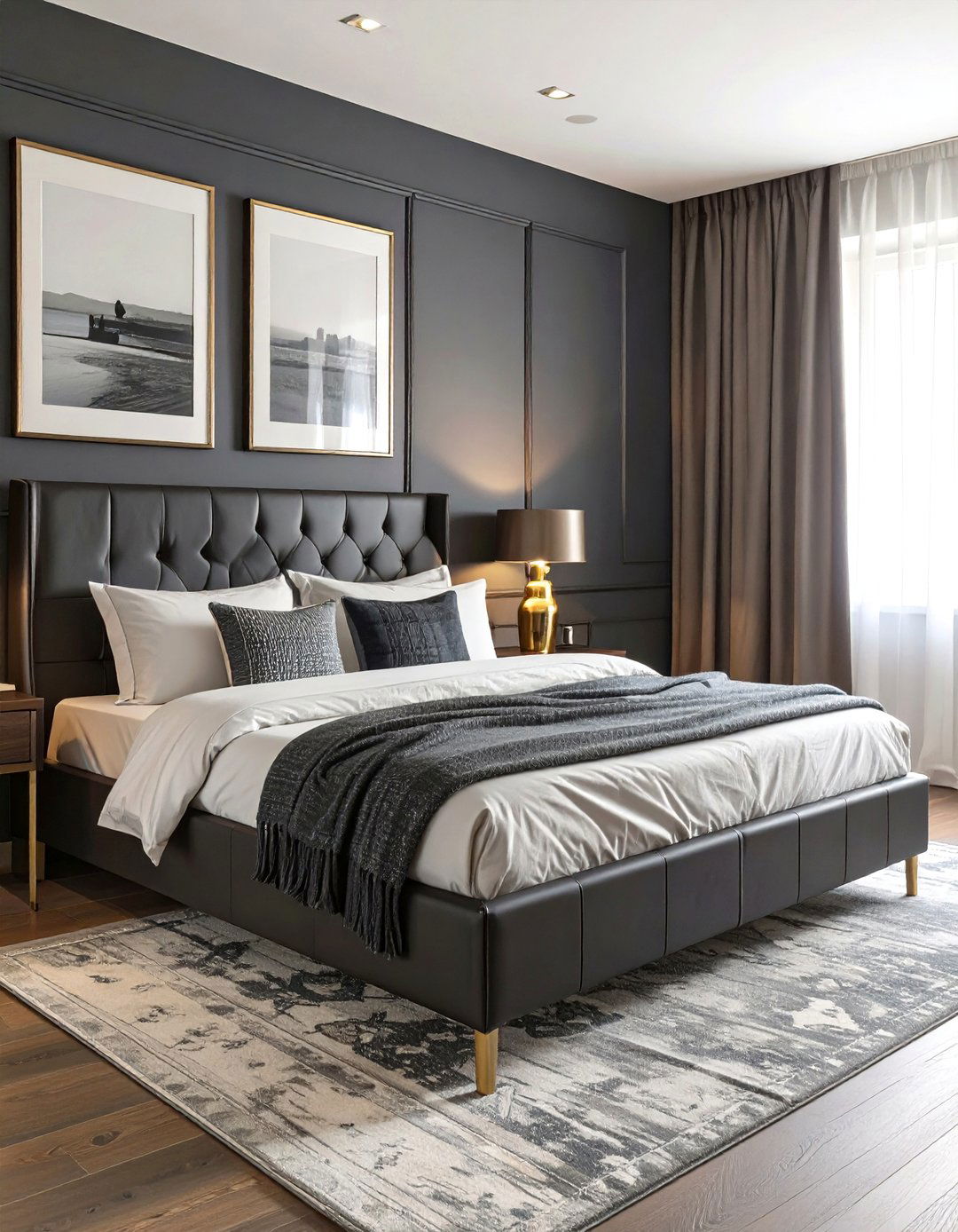 Masculine Black and Gold Bedroom Design - 30 black and gold bedroom ideas