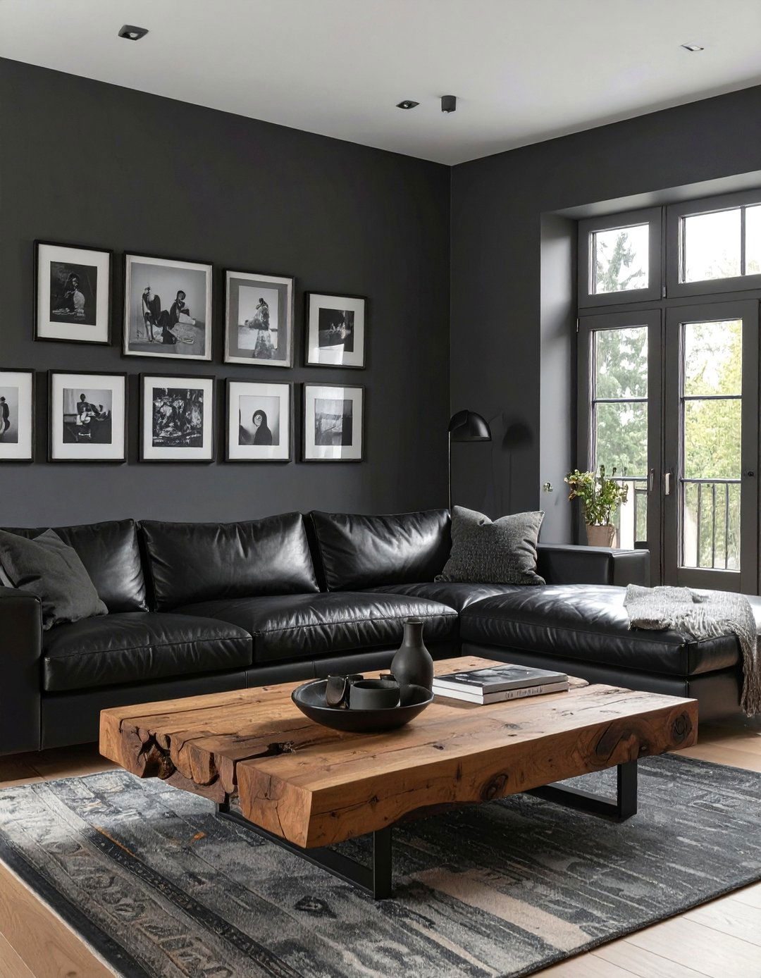 Masculine Black and Grey Living Room - 30 black and grey living room ideas