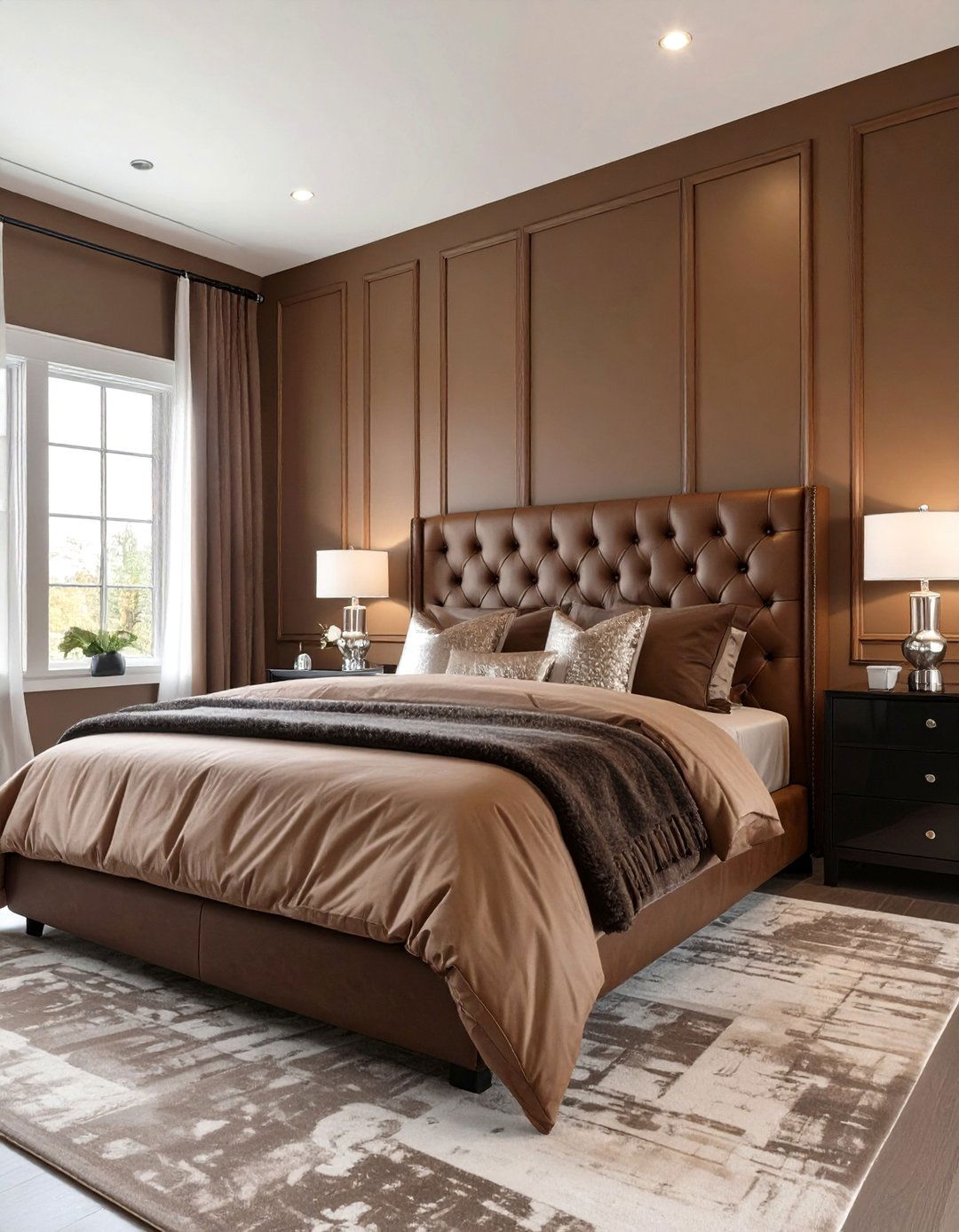 Masculine Brown and Black Bedroom - 30 brown bedroom ideas