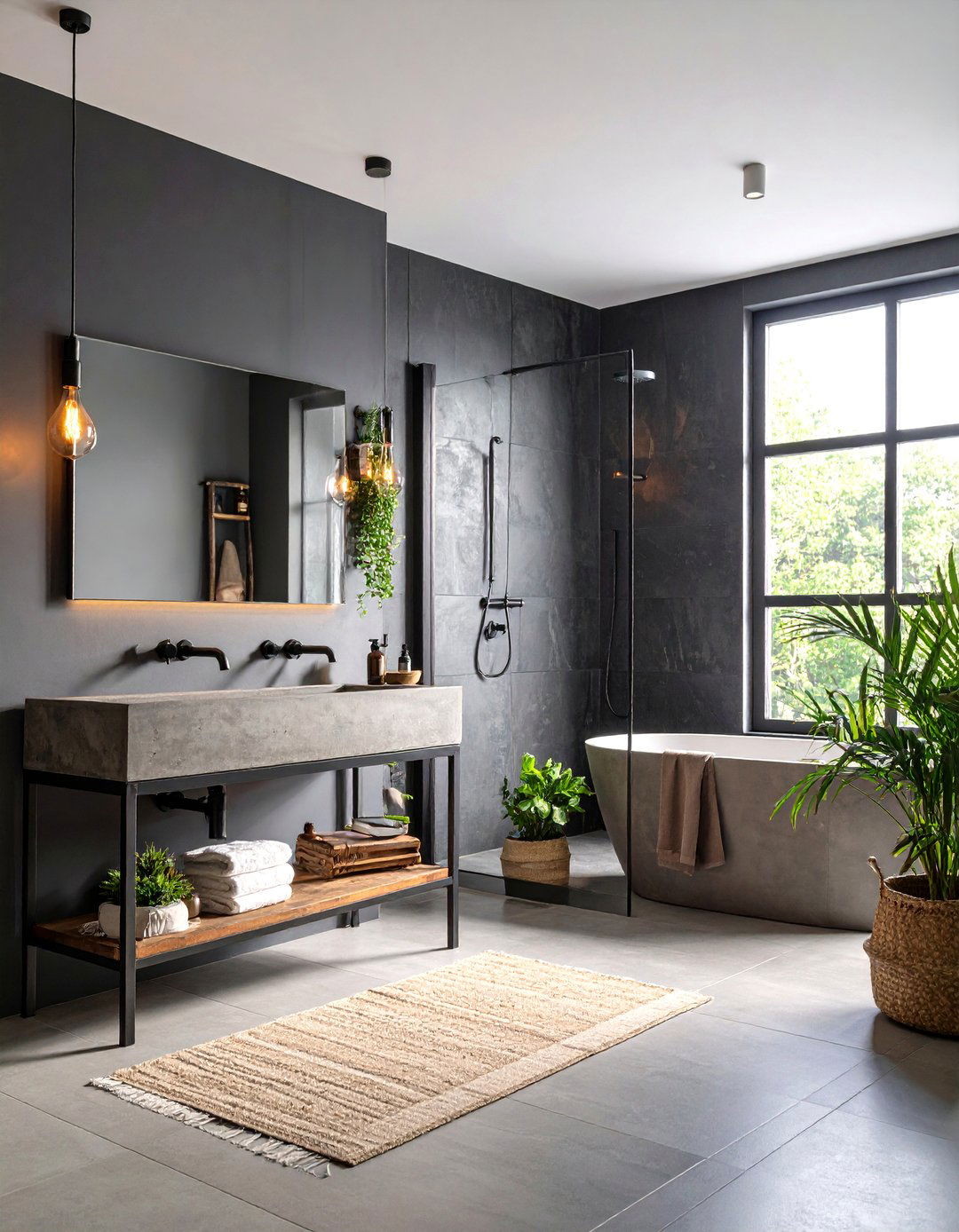 Masculine Industrial Bathroom - 30 3d bathroom design ideas