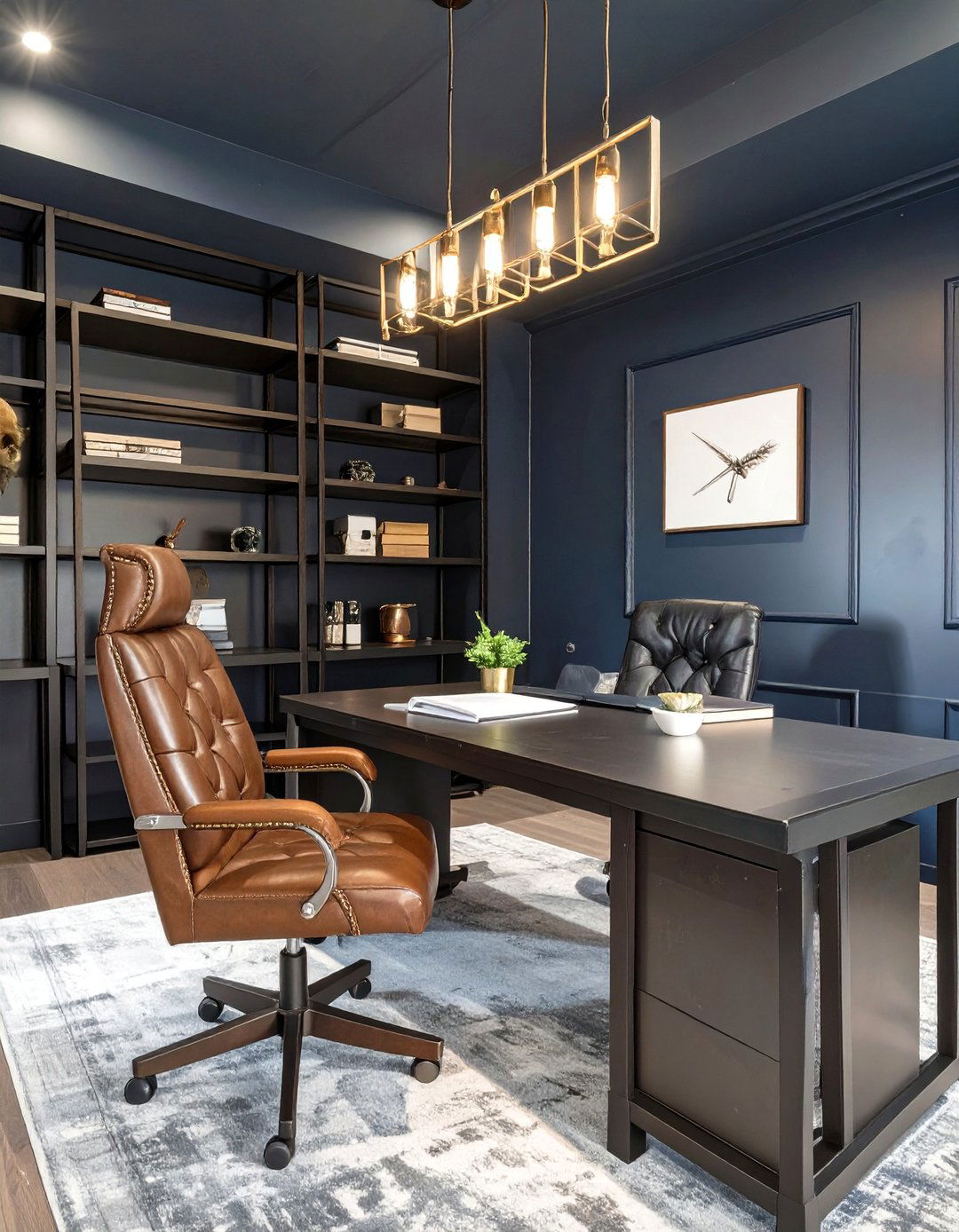 Masculine Moody Home Office - 30 home office decorating ideas