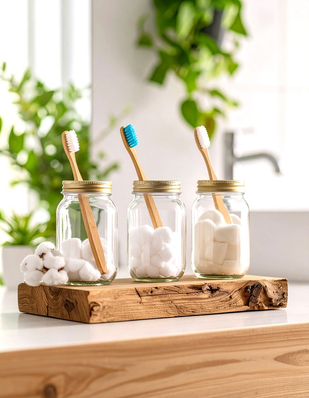 Mason Jar Bathroom Organizers - 30 rustic bathroom ideas