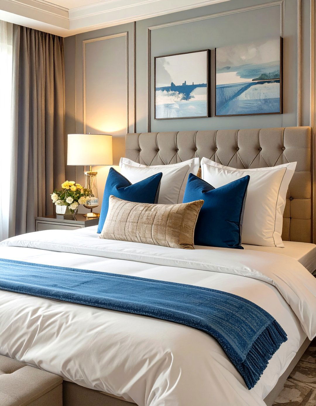 Master a Coordinated Pillow Arrangement - 30 simple bedroom decorating ideas