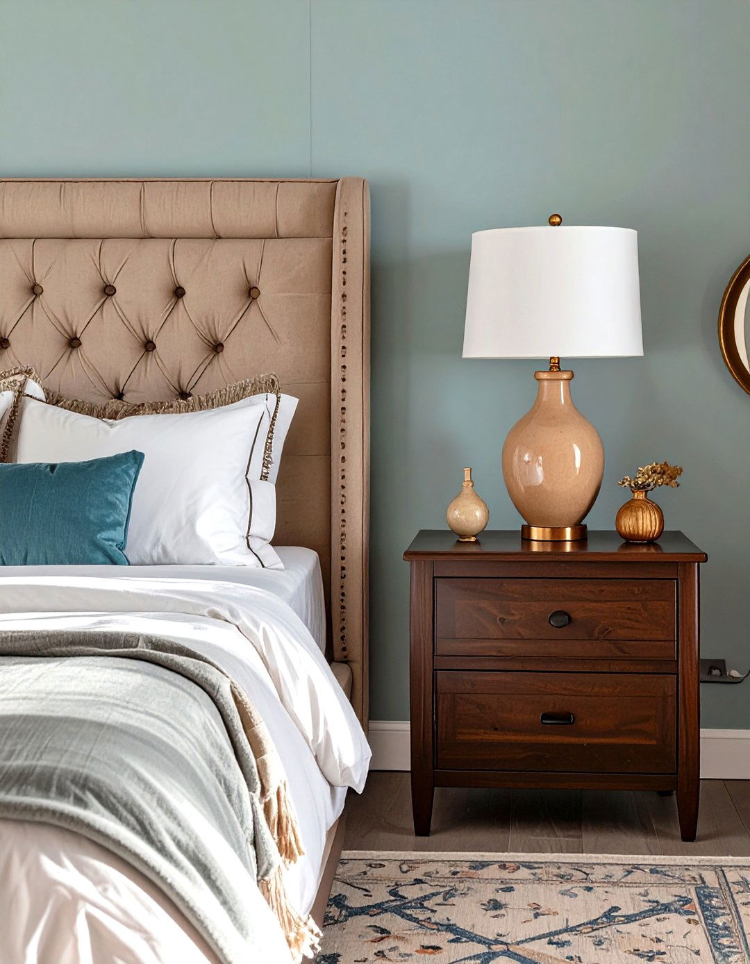 Matching Bedside Tables and Lamps - 30 traditional interior design ideas