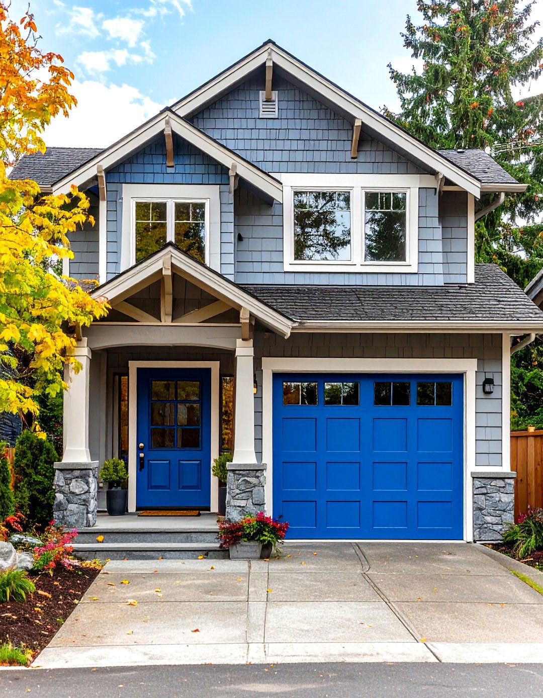 Matching Front Door and Garage - 30 garage door paint ideas