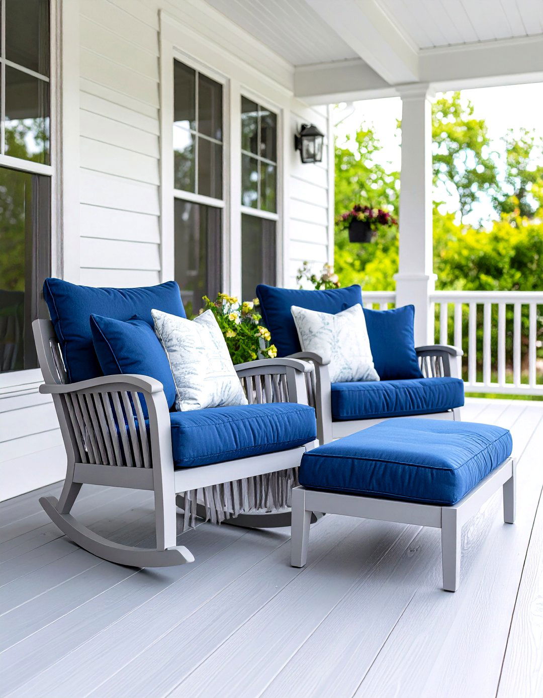 Matching Glider and Ottoman Set - 30 porch furniture ideas