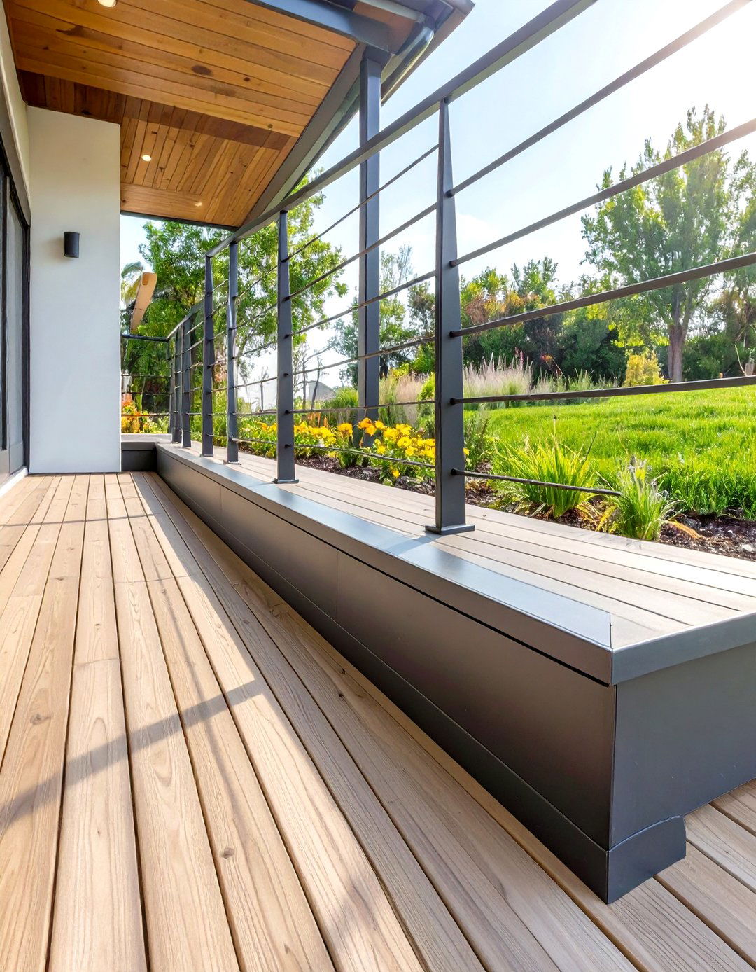 Matching Skirting and Deck Railing - 30 horizontal deck skirting ideas