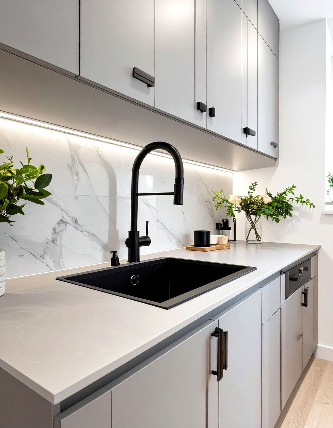 Matte Black Fixtures and Hardware - 30 small kitchen trends 2025