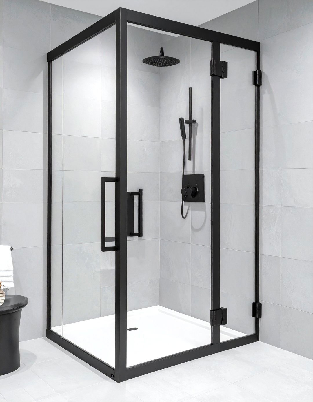 Matte Black Hardware Shower Door - 30 shower door ideas