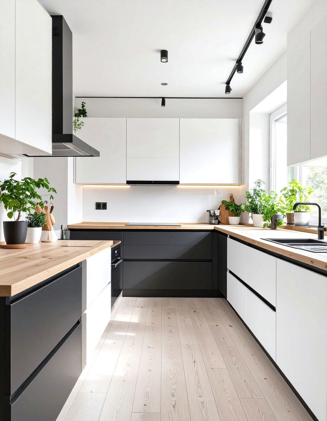 Matte Black Lower Cabinet Small Kitchen - 30 small kitchen color ideas