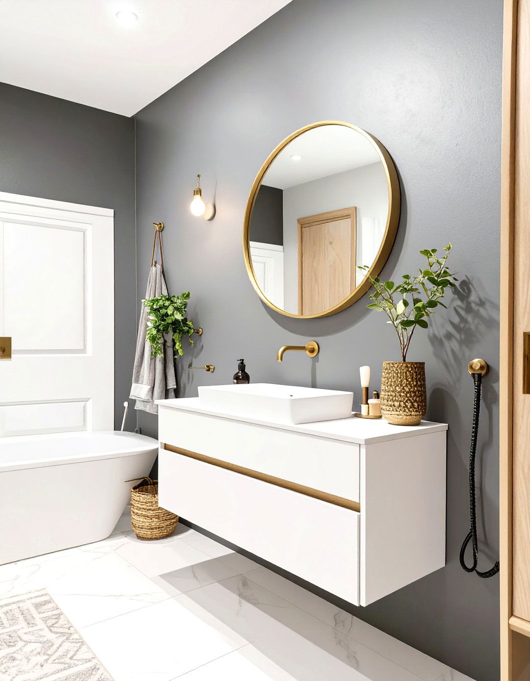 Matte Black Paint Accent Wall - 30 small bathroom accent wall ideas