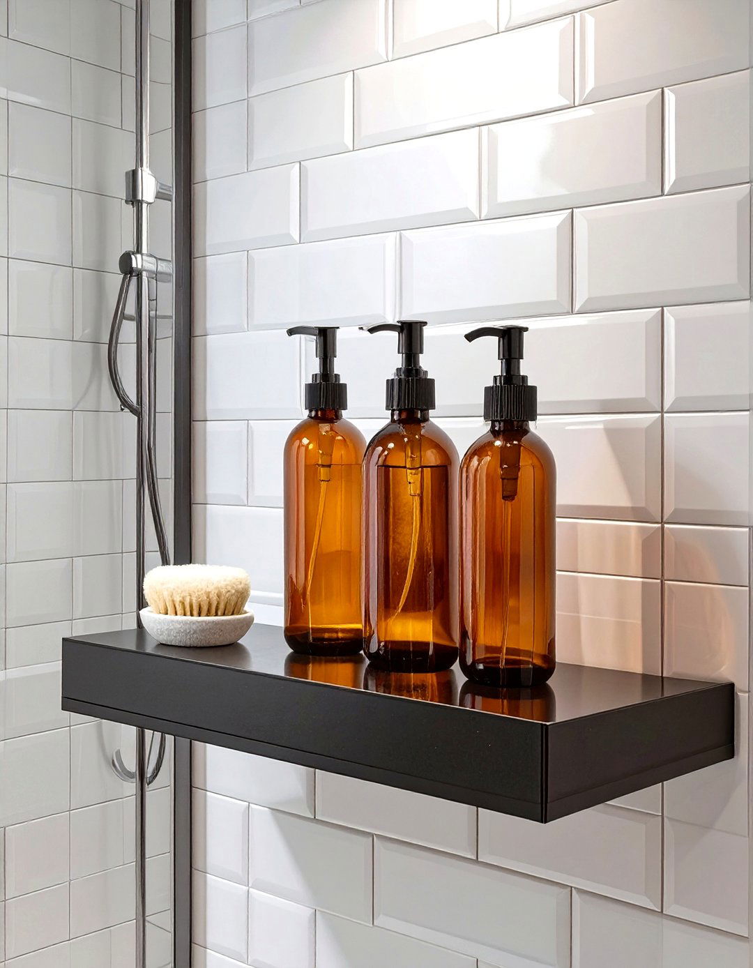 Matte Black Shower Shelves - 30 shower shelf ideas