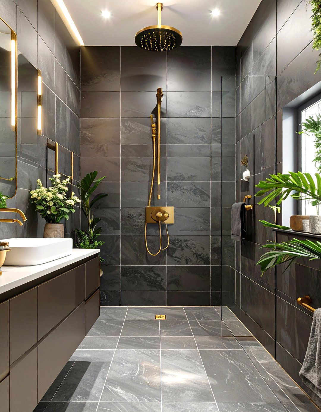 Matte Black Shower Tiles - 30 shower bathroom tile ideas