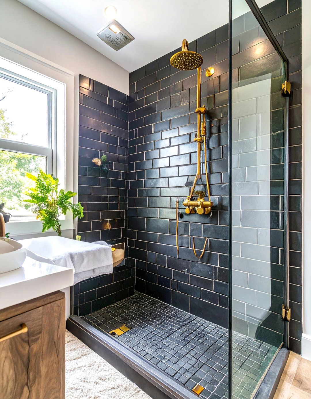 30 Black Shower Tile Ideas for a Bold Modern Bathroom - We Love Home Blog