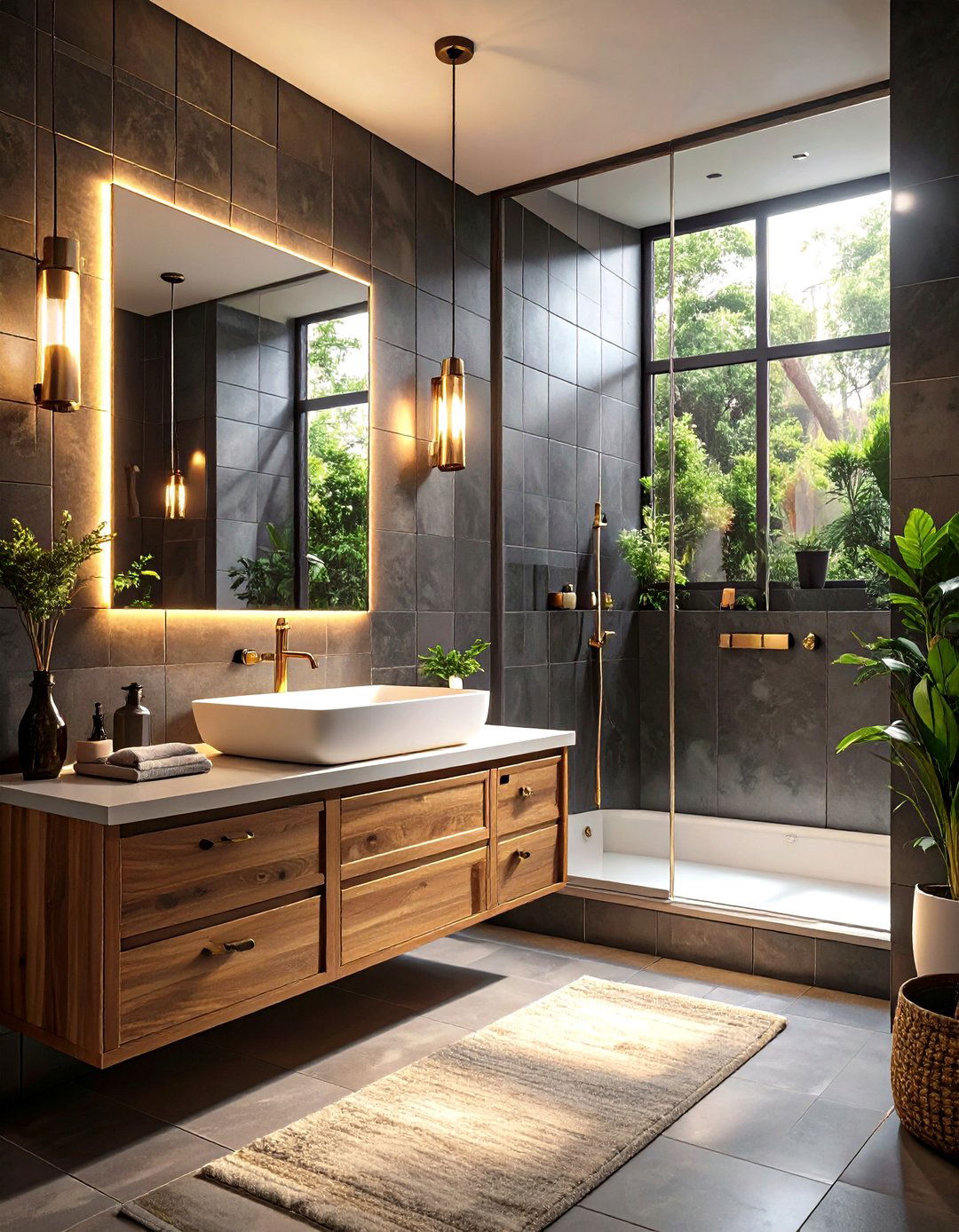 Matte Black Tile Bathroom - 30 modern bathroom tile ideas