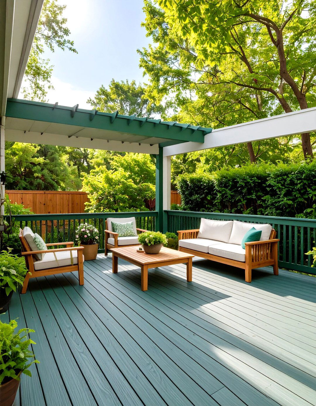 Matte Finish Painted Deck - 30 painted deck ideas