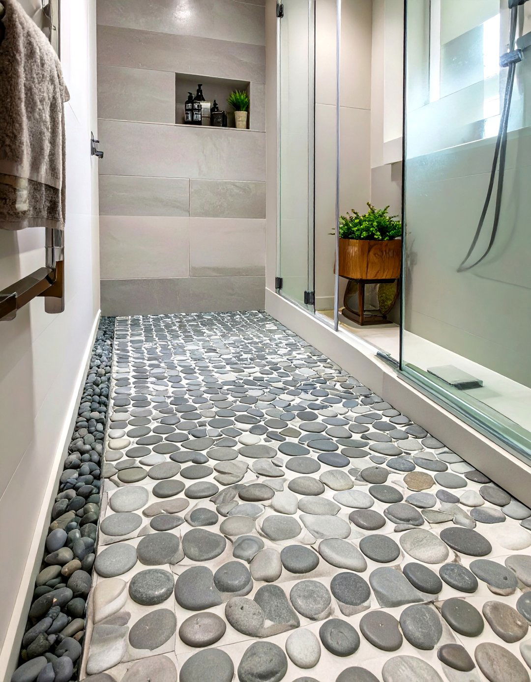 Matte Finish Penny Round Shower Tiles - 30 shower tile ideas 2025