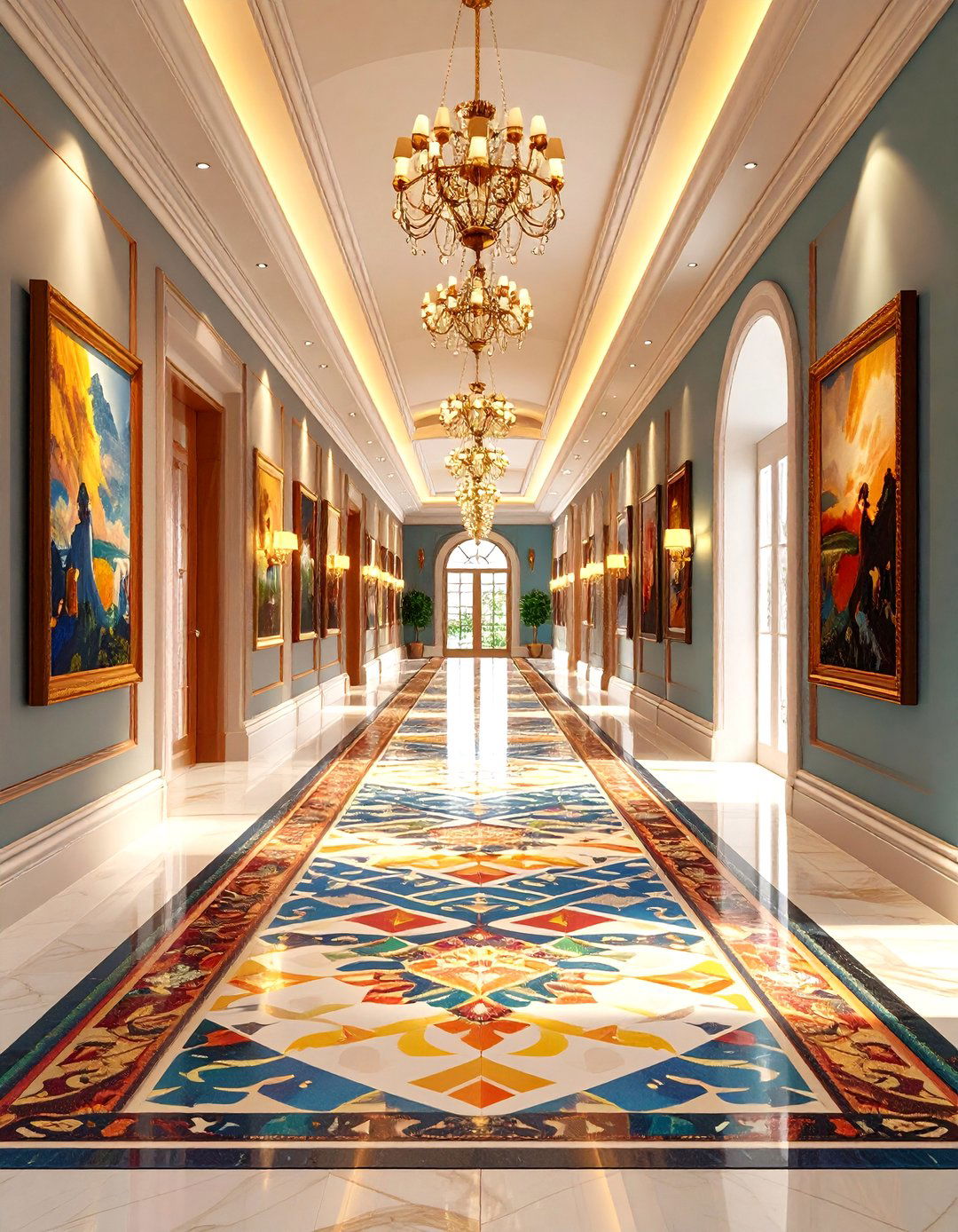 Maximalist Art Gallery Hallway - 30 3d interior design software ideas