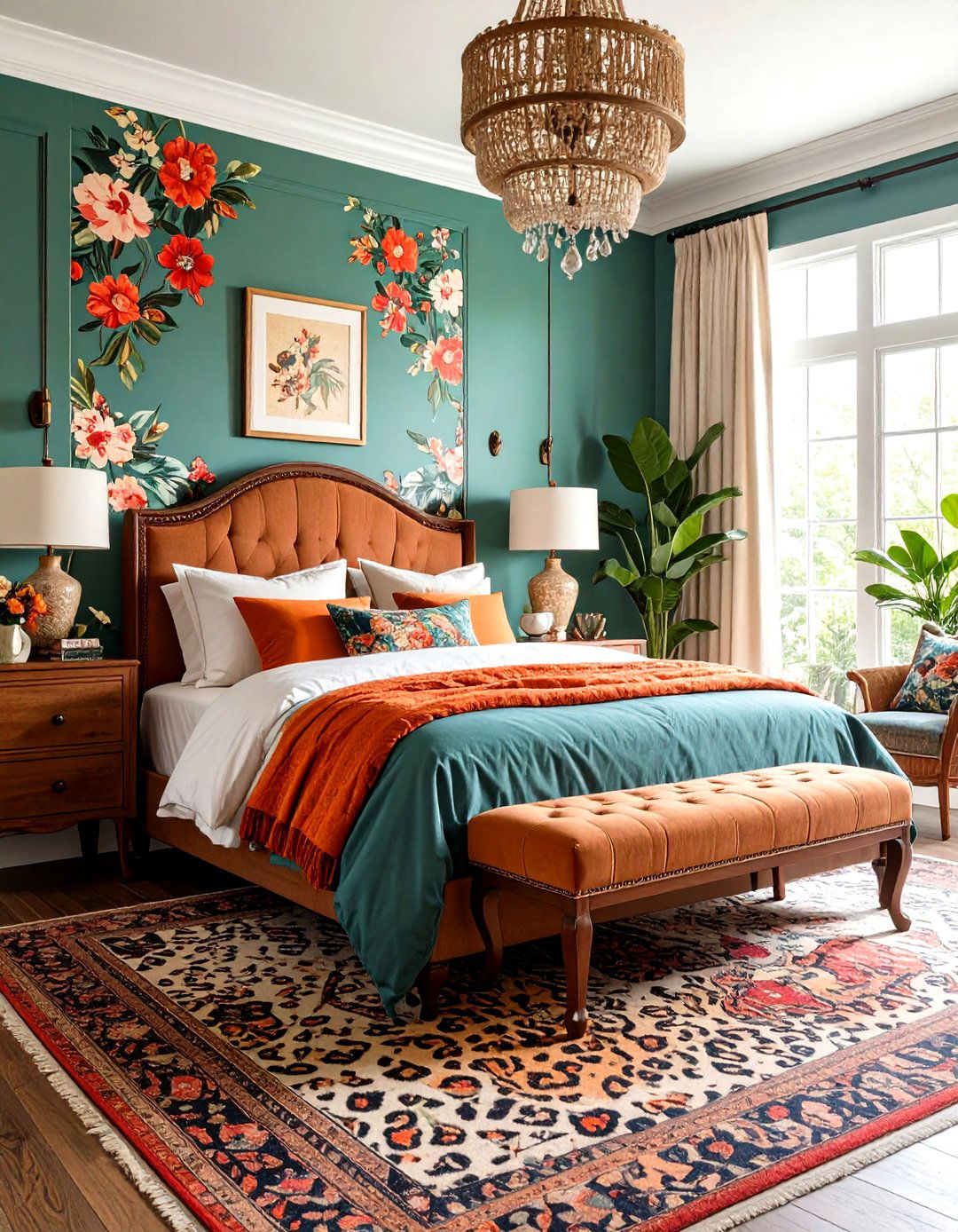 Maximalist Bedroom with Layered Patterns - 30 room interior design bedroom ideas