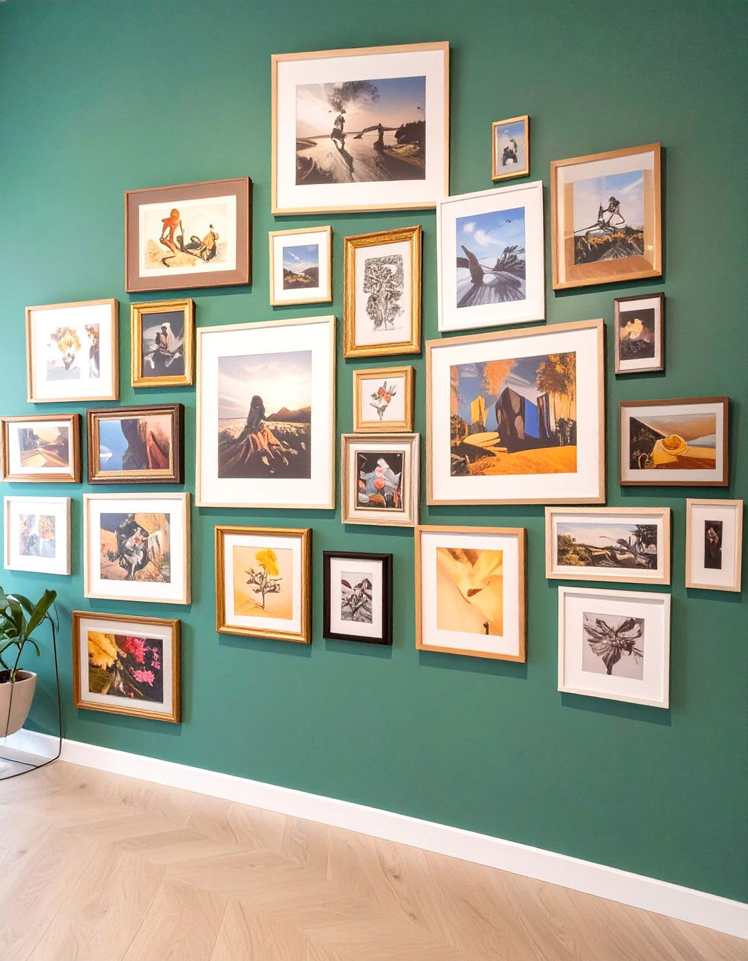 Maximalist Gallery Wall Elevation - 30 interior design drawing ideas
