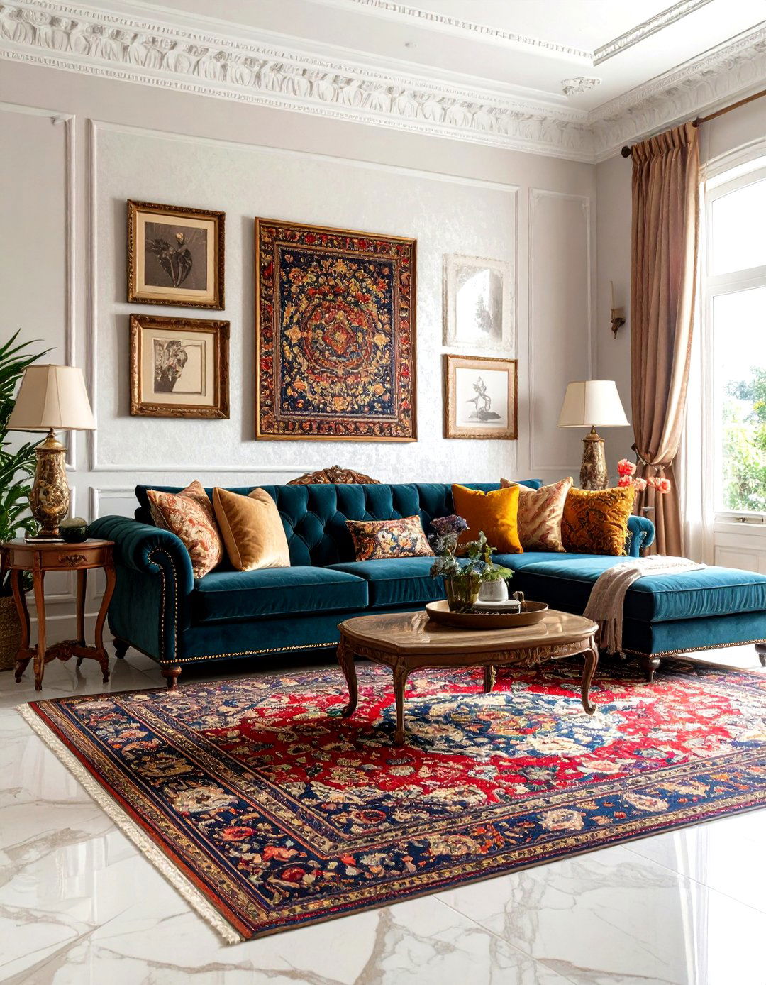 Maximalist Grandeur Living Room - 30 elegant living room ideas