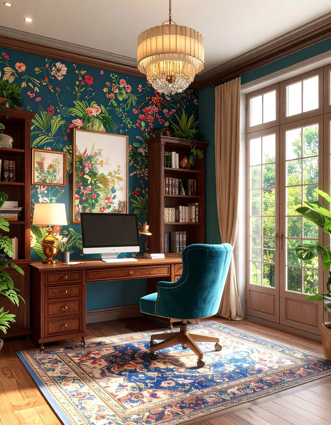 Maximalist Home Office - 30 3d rendering interior design ideas