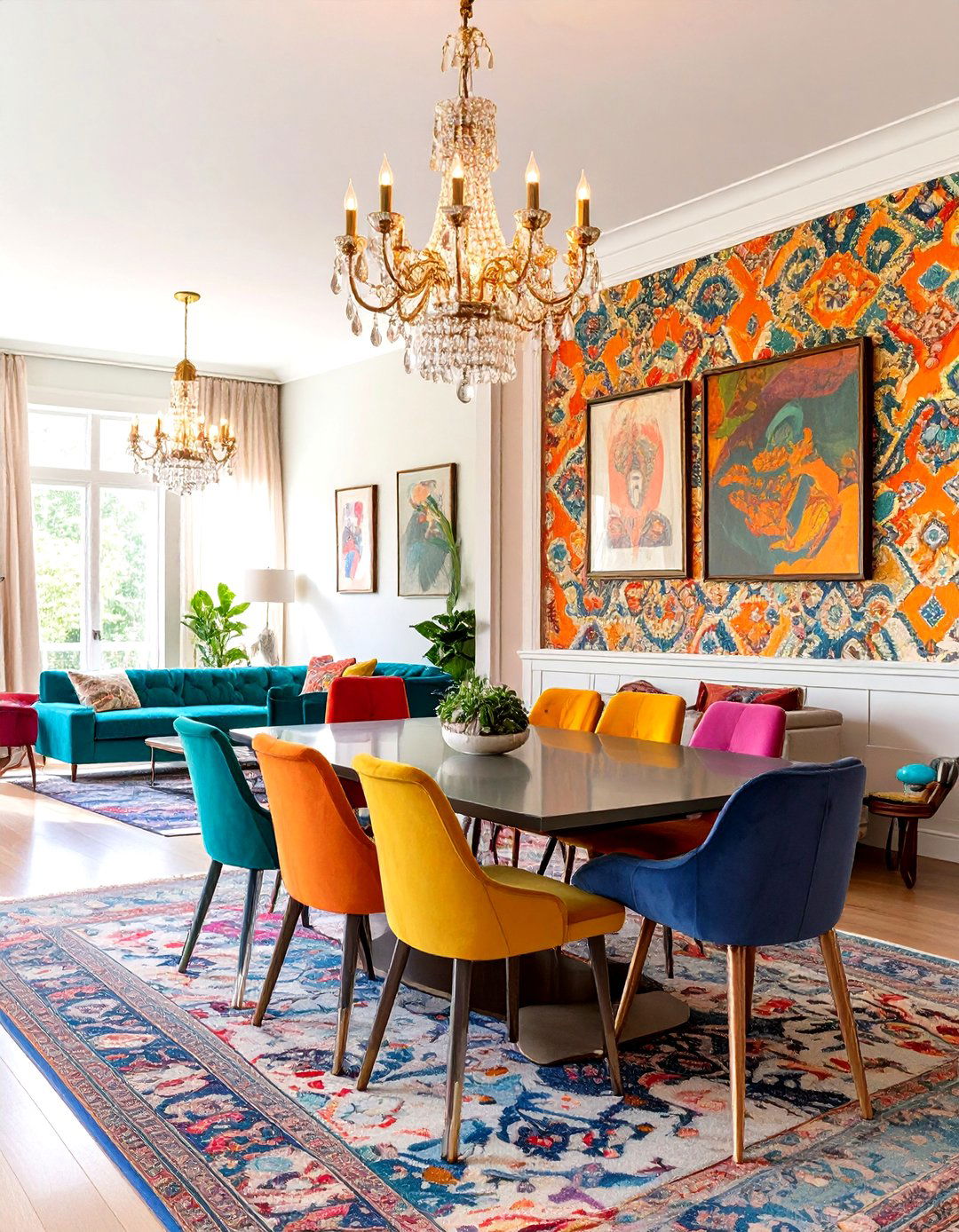 Maximilist Living and Dining Room - 30 open concept living room and dining room ideas