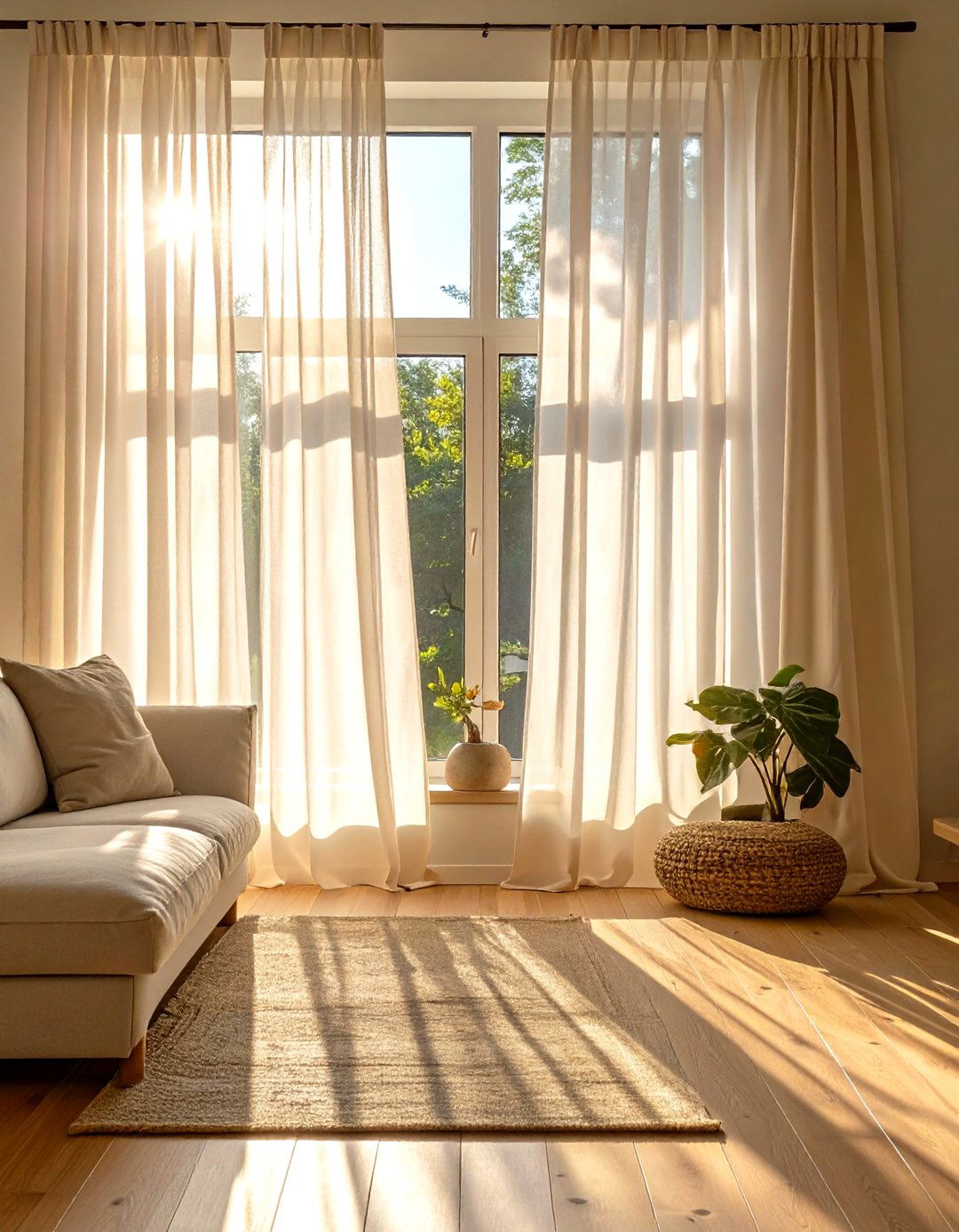 Maximize Natural Light with Sheer Curtains - 30 simple living room ideas