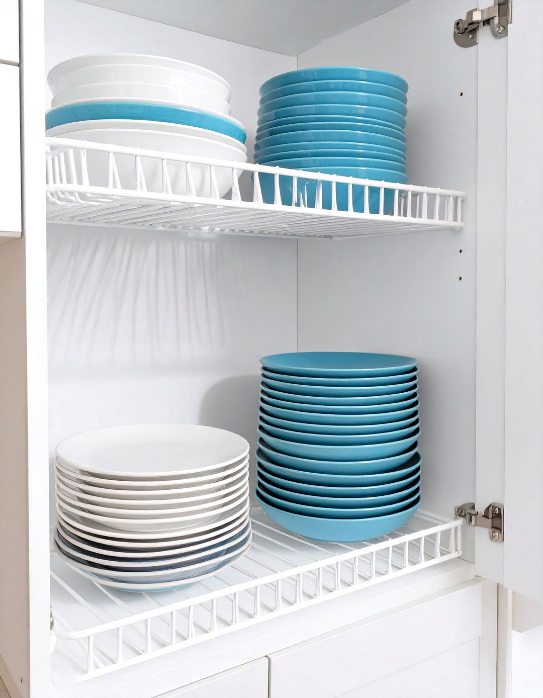 Maximize Space with Cabinet Shelf Risers - 30 small kitchen storage ideas