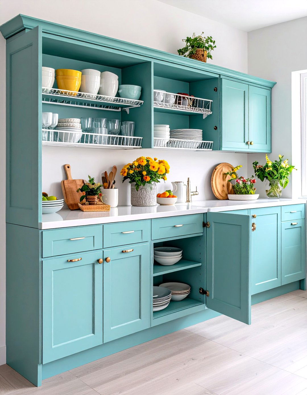 Maximizing Vertical Space with Shelf Risers - 30 kitchen cabinet organization ideas