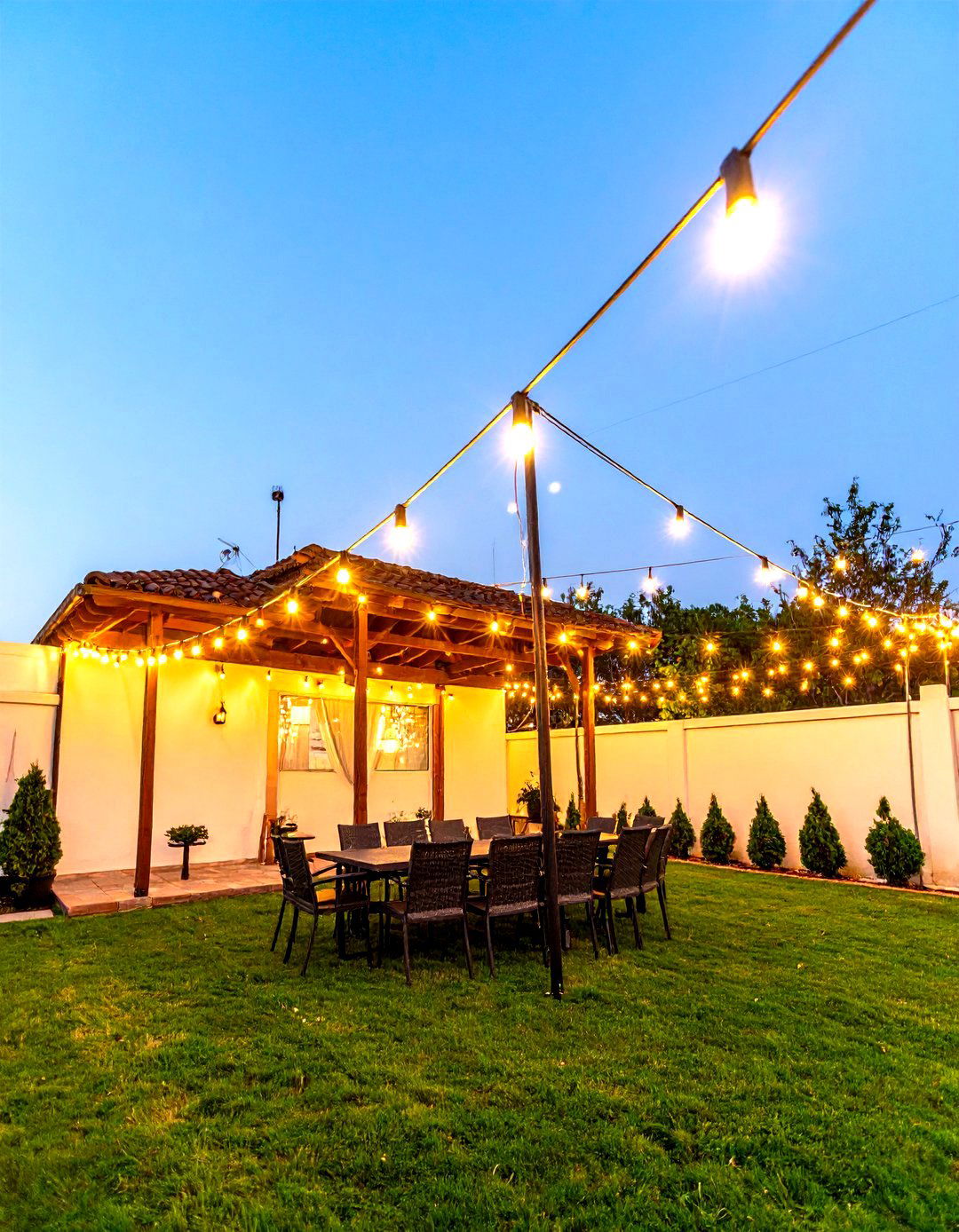 Maypole Patio String Light Design - 30 patio string lights ideas