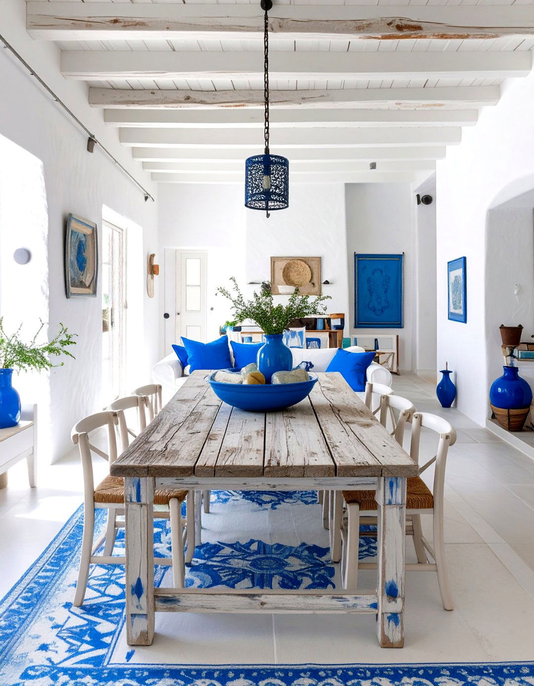 Mediterranean Coastal Living and Dining Room - 30 open concept living room and dining room ideas