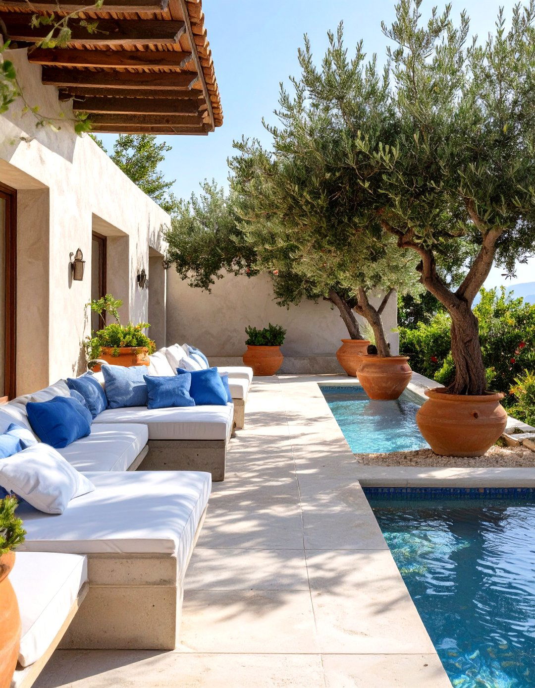 Mediterranean Concrete Deck with a Water Feature - 30 concrete deck ideas