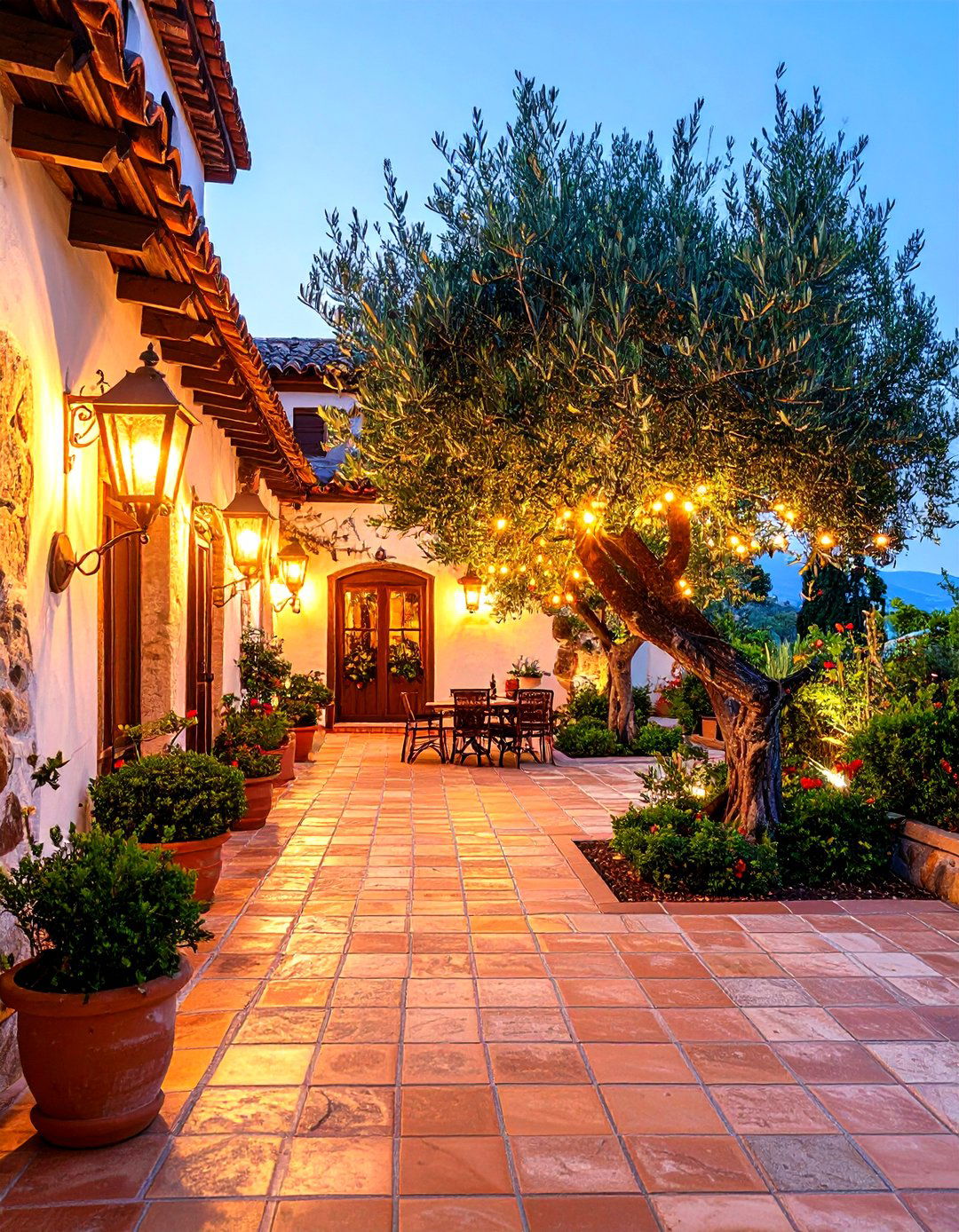 Mediterranean Courtyard Ambiance - 30 landscape lighting design ideas
