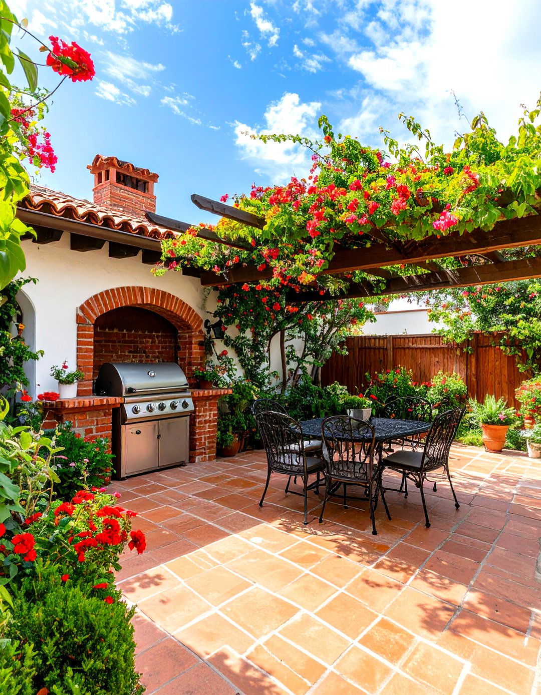 Mediterranean Courtyard BBQ - 30 backyard bbq ideas