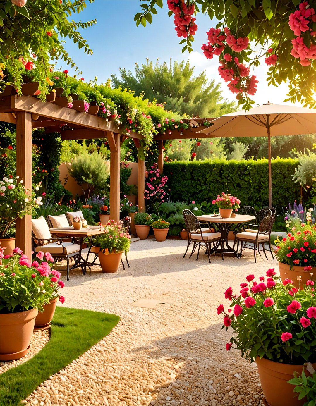 Mediterranean Courtyard Gravel Garden - 30 gravel garden ideas