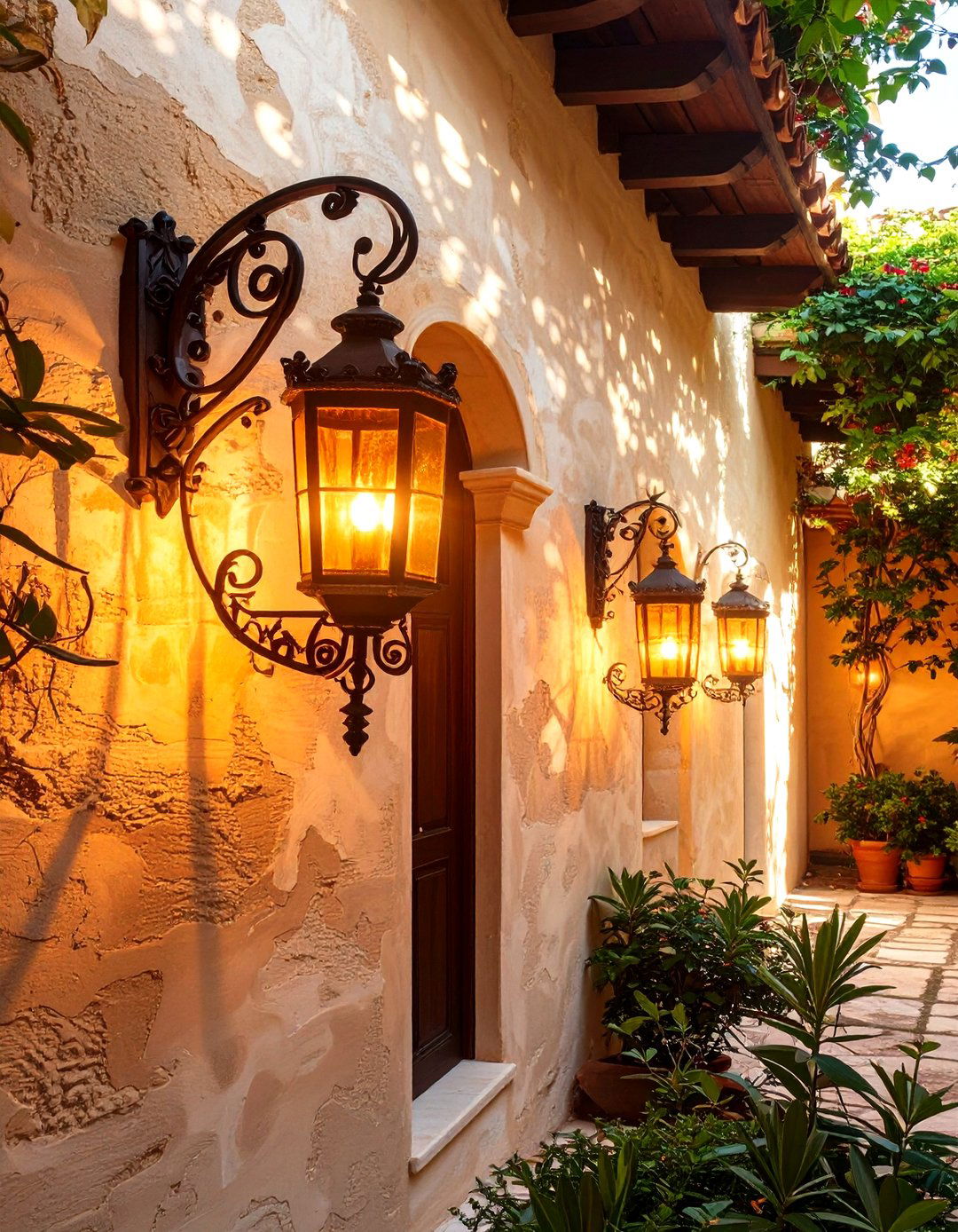 Mediterranean Courtyard Wall Sconces - 30 outdoor  lights ideas
