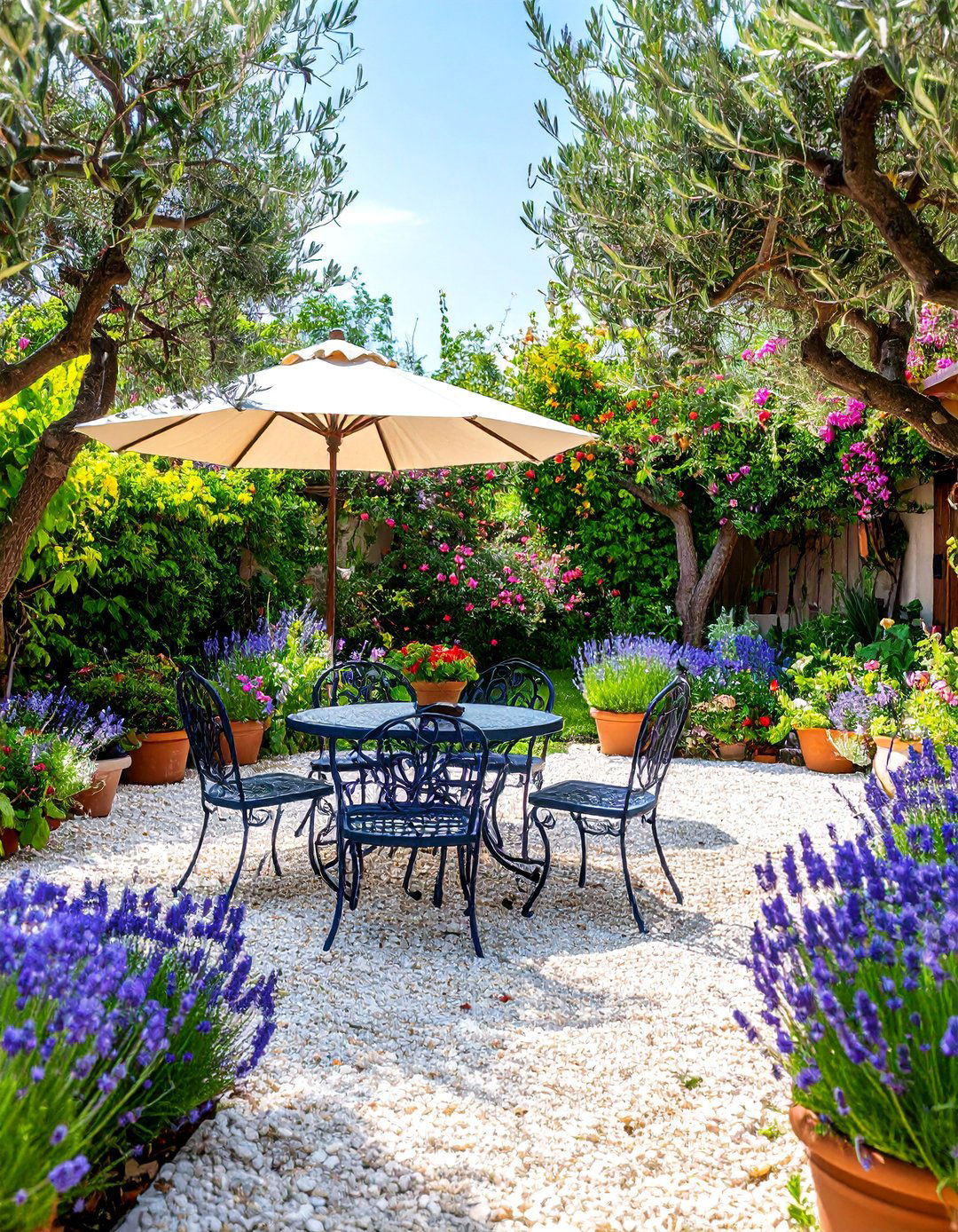 Mediterranean Gravel Courtyard - 30 backyard floor ideas