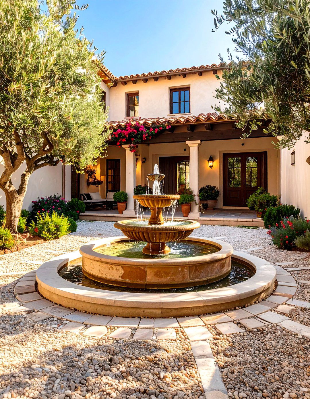 Mediterranean Inspired Courtyard - 30 front yard landscaping ideas florida
