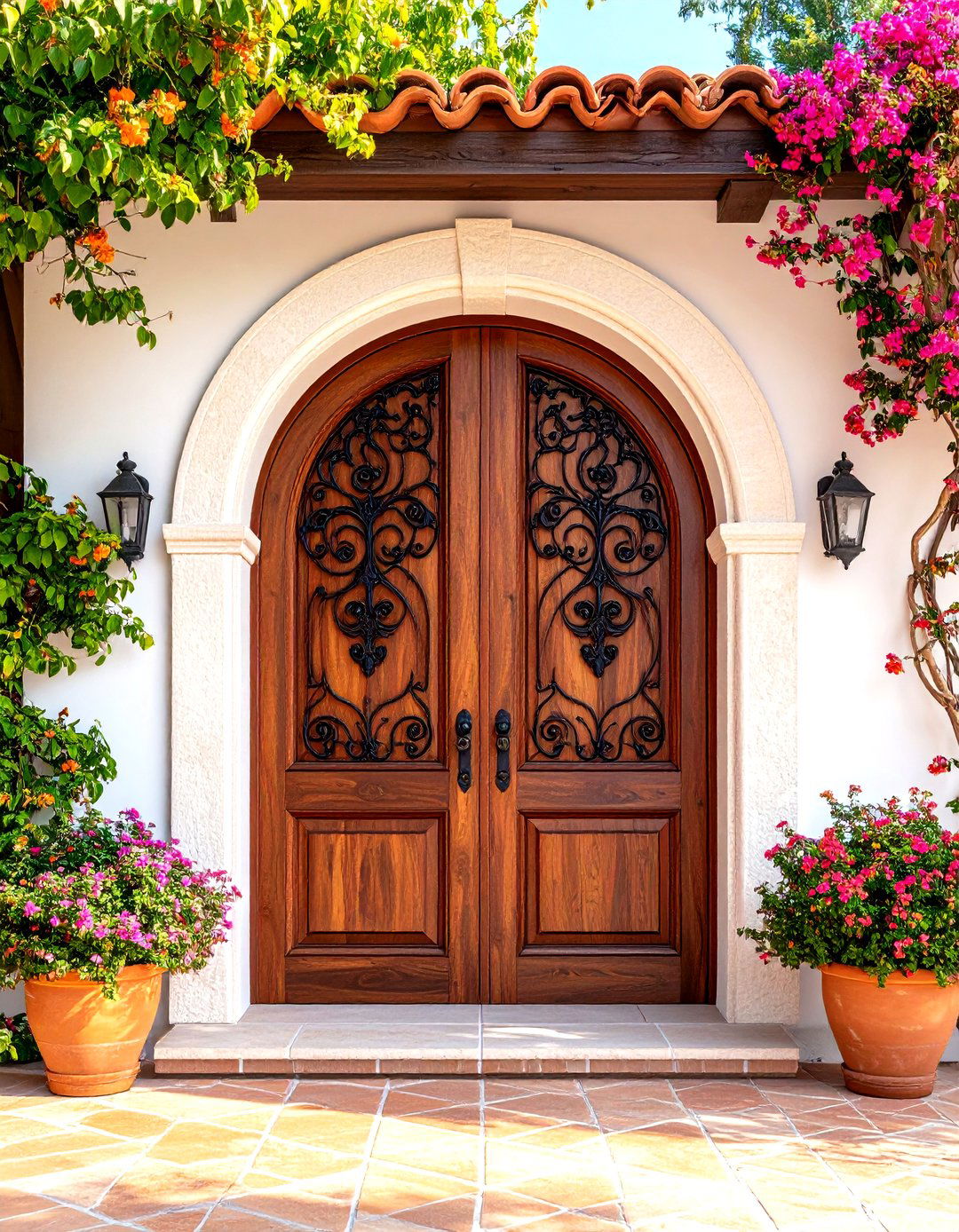 Mediterranean Inspired Double Doors - 30 entryway front door ideas