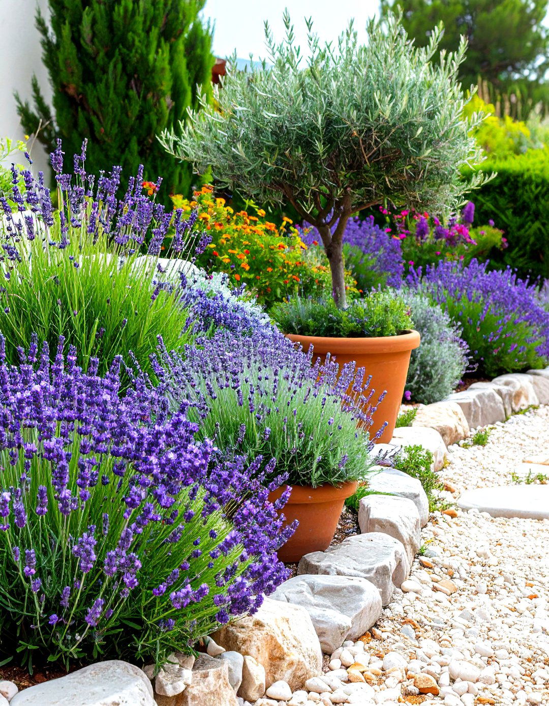 Mediterranean Inspired Flower Bed Garden - 30 flower bed garden ideas
