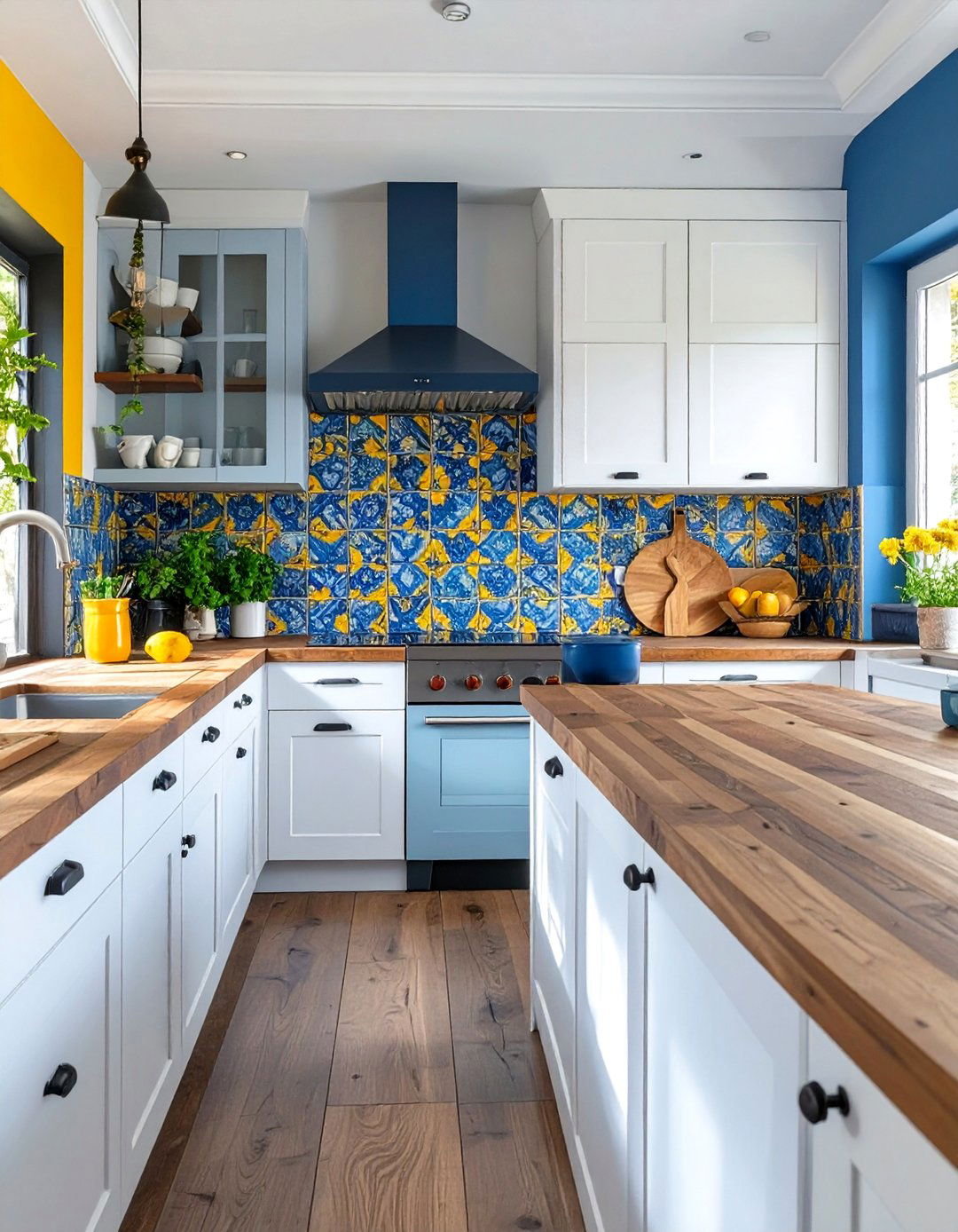 Mediterranean Inspired Patterned Tile Kitchen Backsplash - 30 backsplash kitchen ideas